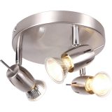 Pluto 3-Way GU10 Spotlight – Satin Nickel Finish - Image 1