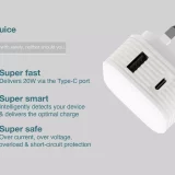 Juice 20W Dual Port USB-C PD Wall Charger – Fast Charge Adapter (White) - Image 4