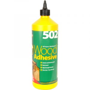 Everbuild 502 PVA Wood Glue 1L – Interior & Exterior Use | Strong Waterproof Adhesive