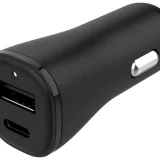 32W Dual Port Car Charger USB-A & USB-C – Fast Charging, Black - Image 2