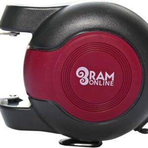 Ram® 30m Retractable Clothesline – Heavy Duty Twin Line Wall-Mounted Dryer (2x15m), Burgundy