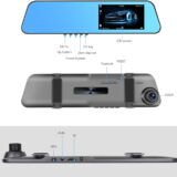 CAMECHO 1080P HD Mirror Dash Cam Dual Front and Rear Camera – 4.5” Touchscreen, Wide Angle, Loop Recording, Parking Assist & Motion Detection - Image 2