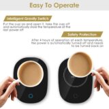 Aokat Automatic Coffee Mug Warmer with Touch Screen – Desk Cup Heater with Auto Shut-Off, Safe Beverage Warmer for Coffee, Tea, Milk & Water – Ideal for Home & Office (Black B) - Image 3