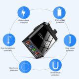 Fast Charging 4-Port USB Charger UK – QC 3.0, 3.1A Power Adapter with Smart Device Detection (Black) - Image 6