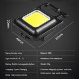 Mini Rechargeable LED Keychain Emergency Light with 4 Modes, Magnetic COB Work Light & Folding Bottle Opener – Portable Flashlight for Car Repair & Hiking - Image 2