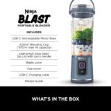 Ninja Blast Portable Blender 530ml – Rechargeable Cordless Mini Blender with Leakproof Lid & Sip Spout, Powerful for Smoothies, Protein Shakes, Ice & Frozen Fruit – Denim Blue BC151UKNV - Image 3