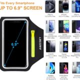 HAISSKY Running Armband with Zipper Pocket & Earbud Holder – Sports Phone Armband for iPhone 16/15/14/13/12 Pro Max, Fits Phones up to 6.9” - Image 2