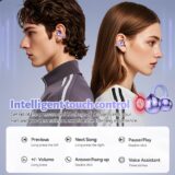 Ucani Wireless Clip-On Earphones for Sports – 12mm Drivers, ENC Noise Cancellation, IPX5, 30 Hours Battery (Purple) - Image 7