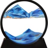 Arthink 7-Inch Moving Sand Art – 3D Deep Sea Round Glass Sandscape in Motion, Relaxing Sensory Desktop Decor (Blue) - Image 2