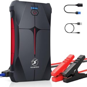 FLYLINKTECH 4000A Car Jump Starter – 12V Portable Battery Booster for 9.0L Gas & 8.5L Diesel, Power Bank, LED Flashlight, IP67 Waterproof
