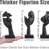 Oliruim Black Woman Face Statue Set – 3-Piece Modern Home Decor Accent for Living Room, Bookshelf & Desk - Image 4