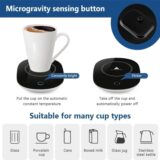 Aokat Automatic Coffee Mug Warmer with Touch Screen – Desk Cup Heater with Auto Shut-Off, Safe Beverage Warmer for Coffee, Tea, Milk & Water – Ideal for Home & Office (Black B) - Image 2