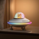 Astronaut Bluetooth Speaker with RGB LED Lights – Wireless AUX/TF Card/U-Disk Music Player, Night Light for Kids, Teens & Men, Cool Home & Game Room Decor (Silver) - Image 1