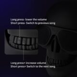 SHENYUN Skull Bluetooth Speaker – Wireless Portable Stereo Bass Speaker with Mic for Halloween, Party & Home Decor - Image 4