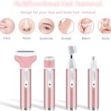 Mcbazel Cordless Lady Shaver – 4-in-1 Epilator & Hair Trimmer for Women – Face, Body, Bikini Line, Legs – Pink, USB Rechargeable - Image 2