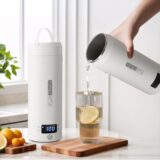 Focenat Compact 500ML Electric Kettle – Portable Travel Use, 316 Stainless Steel, LCD Temp Control – White - Image 3
