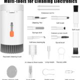 VICHYIE 20-in-1 Cleaning Kit for Electronics – Multi-Tool for Keyboard, Headphones, Earbuds & Cameras (White) - Image 7