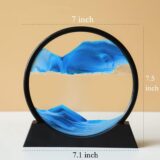 Arthink 7-Inch Moving Sand Art – 3D Deep Sea Round Glass Sandscape in Motion, Relaxing Sensory Desktop Decor (Blue) - Image 3