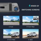 CAMECHO 1080P HD Mirror Dash Cam Dual Front and Rear Camera – 4.5” Touchscreen, Wide Angle, Loop Recording, Parking Assist & Motion Detection - Image 3
