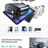 LISEN Retractable USB Car Charger 69W – Cigarette Lighter Adapter for iPhone 16-12, USB C Fast Charging Car Accessory for Father’s Day Gifts - Image 5