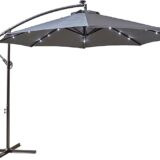 Neo 3M LED Cantilever Garden Parasol – Waterproof Outdoor Hanging Umbrella with Crank Handle & Cross Base - Image 2