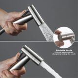 2 Modes Stainless Steel Bidet Hand Shower Kit with 2-Way Diverter, 1.5m Hose & Holder for Toilet Bidet Shower - Image 5