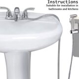 2 Modes Stainless Steel Bidet Hand Shower Kit with 2-Way Diverter, 1.5m Hose & Holder for Toilet Bidet Shower - Image 4