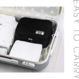 OrgaWise 3-Layer Travel Electronics Organizer Bag – Cable Storage Case for Power Bank, Camera, iPad, Memory Cards – Grey + 2 Data Line Protectors - Image 3