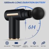 Uplayteck Mini Deep Tissue Massage Gun – Portable Handheld Muscle Massager with 6 Speeds, 4 Heads, 1800mAh Battery & Type-C Charging – Quiet for Home, Office, Workout & Travel (Black) - Image 3