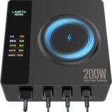 LIMETA 200W USB C Charging Station with Magnetic Wireless Charger – 5-Port PD3.1 Fast Charge with LCD Display & App – Compatible with iPhone, MacBook, iPad, Samsung - Image 2