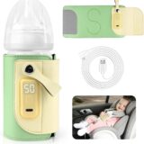 Adjustable Baby Bottle Warmer Bag – USB Powered, LCD Temp Control, Green - Image 1