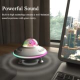 Astronaut Bluetooth Speaker with RGB LED Lights – Wireless AUX/TF Card/U-Disk Music Player, Night Light for Kids, Teens & Men, Cool Home & Game Room Decor (Silver) - Image 5
