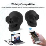 SHENYUN Skull Bluetooth Speaker – Wireless Portable Stereo Bass Speaker with Mic for Halloween, Party & Home Decor - Image 2