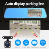 CAMECHO 1080P HD Mirror Dash Cam Dual Front and Rear Camera – 4.5” Touchscreen, Wide Angle, Loop Recording, Parking Assist & Motion Detection - Image 5