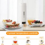 Focenat Compact 500ML Electric Kettle – Portable Travel Use, 316 Stainless Steel, LCD Temp Control – White - Image 4