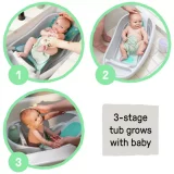 Ingenuity Baby Bathtub for Newborns & Toddlers – Grey Convertible Infant Tub - Image 3