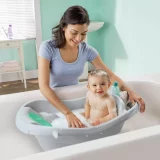 Ingenuity Baby Bathtub for Newborns & Toddlers – Grey Convertible Infant Tub - Image 1