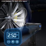 Cordless 6000mAh Portable Tyre Inflator – 150PSI Fast Air Pump with Overinflation Protection for Car & Bicycle - Image 4