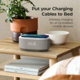 i-box Non-Ticking Alarm Clock with Bluetooth, FM Radio & Wireless Charger - Image 2