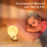Methun Moon Lamp – 3.5" 3D LED Night Light with Ceramic Base, White & Yellow, for Bedroom & Gifts - Image 4