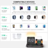COLSUR 6-in-1 MagSafe Wireless Charging Station with Alarm Clock & Night Light – 18W Fast Charger for iPhone, Apple Watch & AirPods - Image 6