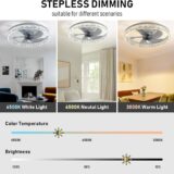 Finktonglan Modern LED Bladeless Ceiling Fan with Light – 50cm, Remote Control, Quiet for Bedroom & Living Room - Image 3