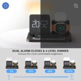 COLSUR 6-in-1 MagSafe Wireless Charging Station with Alarm Clock & Night Light – 18W Fast Charger for iPhone, Apple Watch & AirPods - Image 4