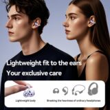 Ucani Wireless Clip-On Earphones for Sports – 12mm Drivers, ENC Noise Cancellation, IPX5, 30 Hours Battery (Purple) - Image 2