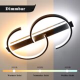 LUOLONG 35W Dimmable Black LED Ceiling Light with Remote Control – Modern 2-Ring Circle Lamp for Living Room, Bedroom, Study & Office (40cm) - Image 3