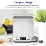 Etekcity Digital Kitchen Scale - Professional Stainless Steel Food Scale with Backlit LCD, High Precision 1g Accuracy, 5kg Capacity - Silver - Image 6