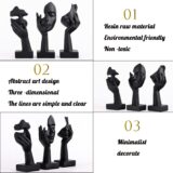 Oliruim Black Woman Face Statue Set – 3-Piece Modern Home Decor Accent for Living Room, Bookshelf & Desk - Image 5