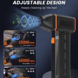 EUKI 3-Speed Rechargeable Air Duster – High-Speed 130000RPM Cordless PC Cleaner - Image 2