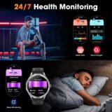 Military Smart Watch for Men – 1.85” HD Screen, 710mAh Battery, Heart Rate & Sleep Monitor, 100+ Sport Modes, Call Function – Compatible with Android & iOS, Black - Image 5