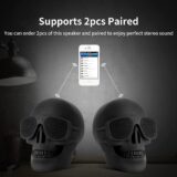 SHENYUN Skull Bluetooth Speaker – Wireless Portable Stereo Bass Speaker with Mic for Halloween, Party & Home Decor - Image 5